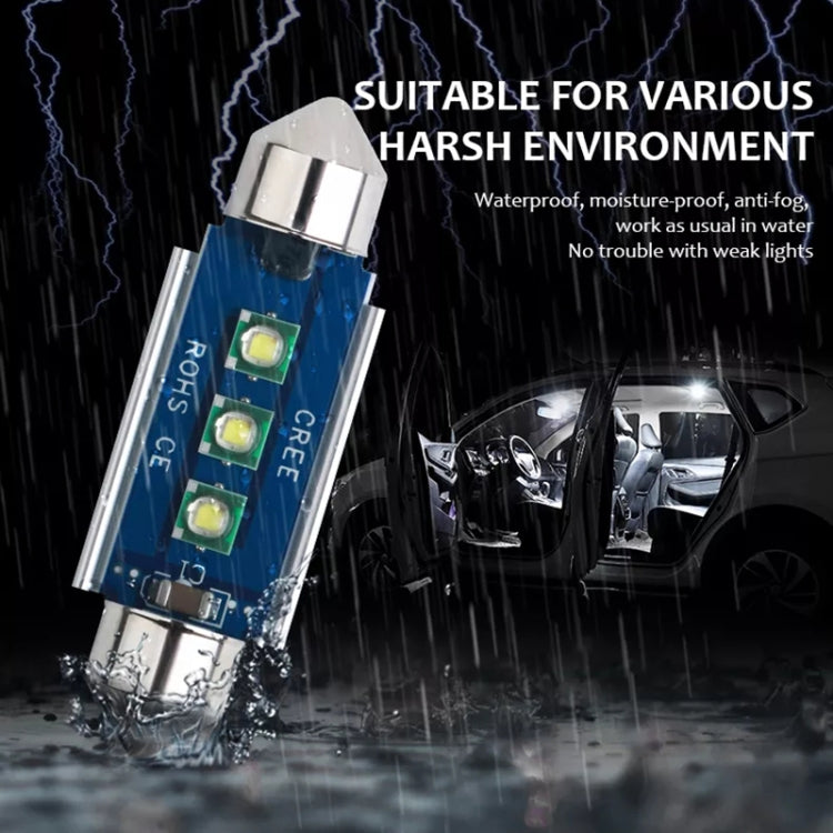 2pcs 39mm IC12V /  2.76W / 0.23A / 300LM 3LEDs SMD Car Reading Lamp Dome Light - Dome Lights by PMC TechLife | Online Shopping South Africa | PMC TechLife | Buy Now Pay Later Mobicred