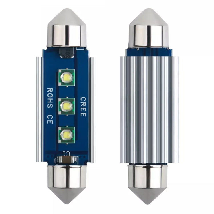 2pcs 41mm IC12V /  2.76W / 0.23A / 300LM 3LEDs SMD Car Reading Lamp Dome Light - Dome Lights by PMC TechLife | Online Shopping South Africa | PMC TechLife | Buy Now Pay Later Mobicred