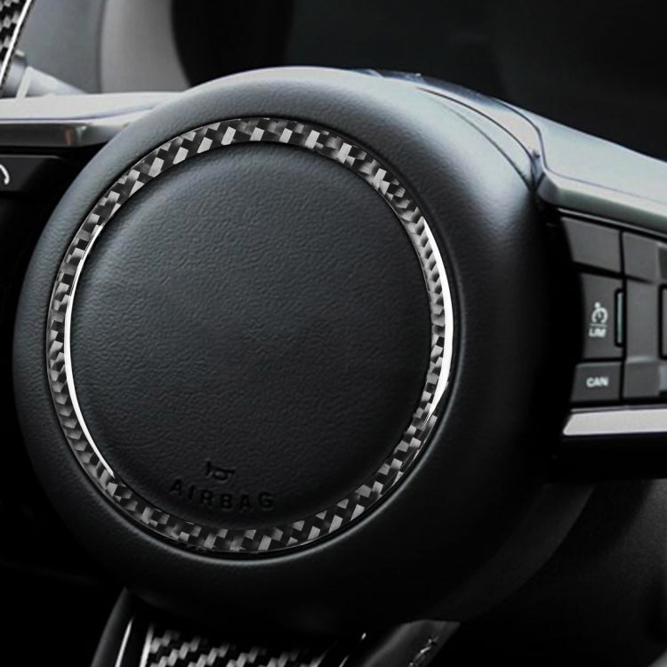 Car Carbon Fiber Steering Wheel Logo Decorative Stickers for Jaguar F-PACE X761 XE X760 XF X260 XJ 2016-2020, Left and Right Drive Universal - Steering Wheel Accessories by PMC Jewellery | Online Shopping South Africa | PMC Jewellery | Buy Now Pay Later Mobicred