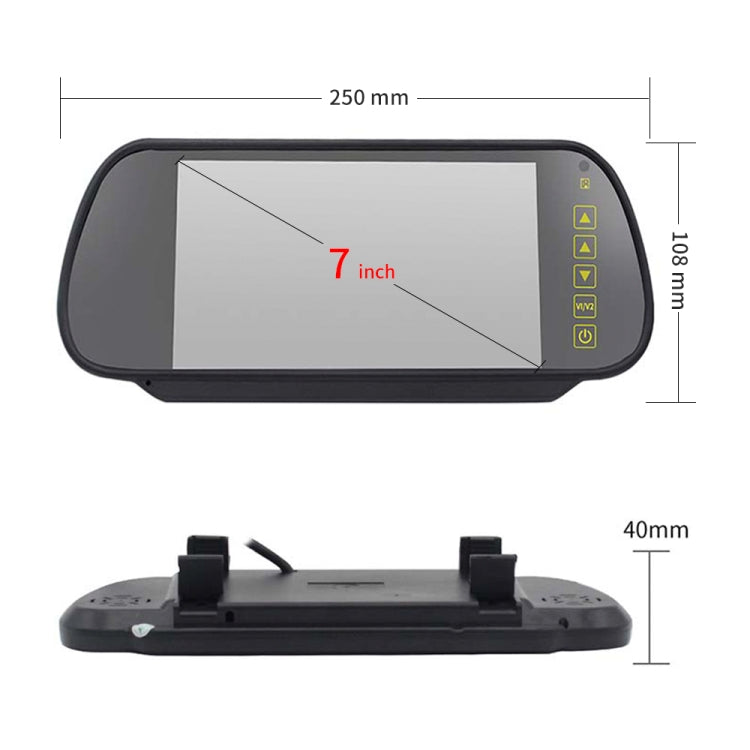 PZ465 Car Waterproof Brake Light View Camera + 7 inch Rearview Monitor for Citroen / Peugeot / Toyota - Rear View Cameras by PMC TechLife | Online Shopping South Africa | PMC TechLife | Buy Now Pay Later Mobicred