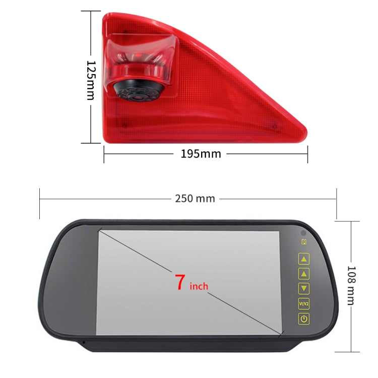 PZ462 Car Waterproof Brake Light View Camera + 7 inch Rearview Monitor for Renault / Nissan / Opel - free shipping - PMC TechLife - Order now!