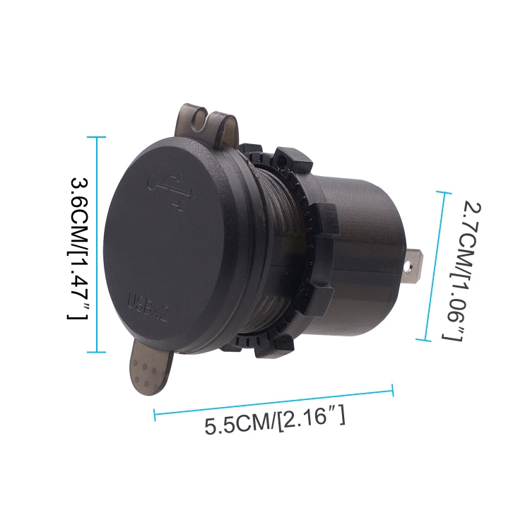 Universal Car Dual Port USB Charger Power Outlet Adapter 3.1A 5V IP66 with LED Digital Voltmeter + 60cm Cable(Red Light) - DIY Modified Charger by PMC TechLife | Online Shopping South Africa | PMC TechLife | Buy Now Pay Later Mobicred