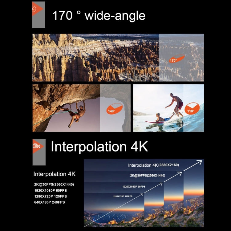 F60 2.0 inch Screen 170 Degrees Wide Angle WiFi Sport Action Camera Camcorder with Waterproof Housing Case, Support 64GB Micro SD Card(Silver) - Sports Camera by PMC TechLife | Online Shopping South Africa | PMC TechLife | Buy Now Pay Later Mobicred