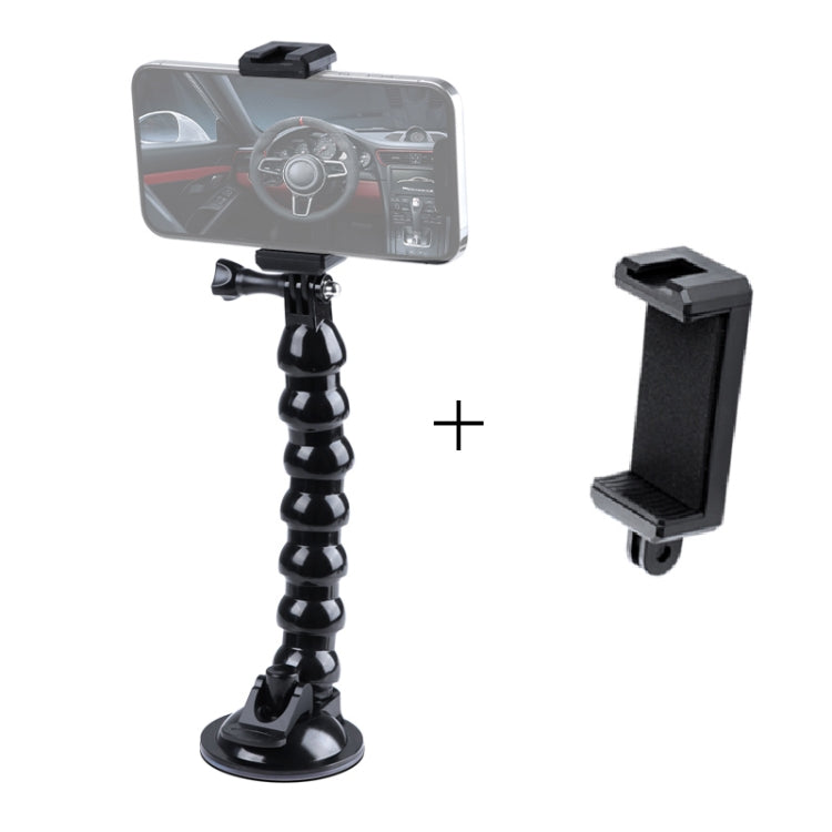 Extended Suction Cup Jaws Flex Clamp Mount with Cold Shoe Phone Clamp (Black) - Holder by PMC TechLife | Online Shopping South Africa | PMC TechLife | Buy Now Pay Later Mobicred