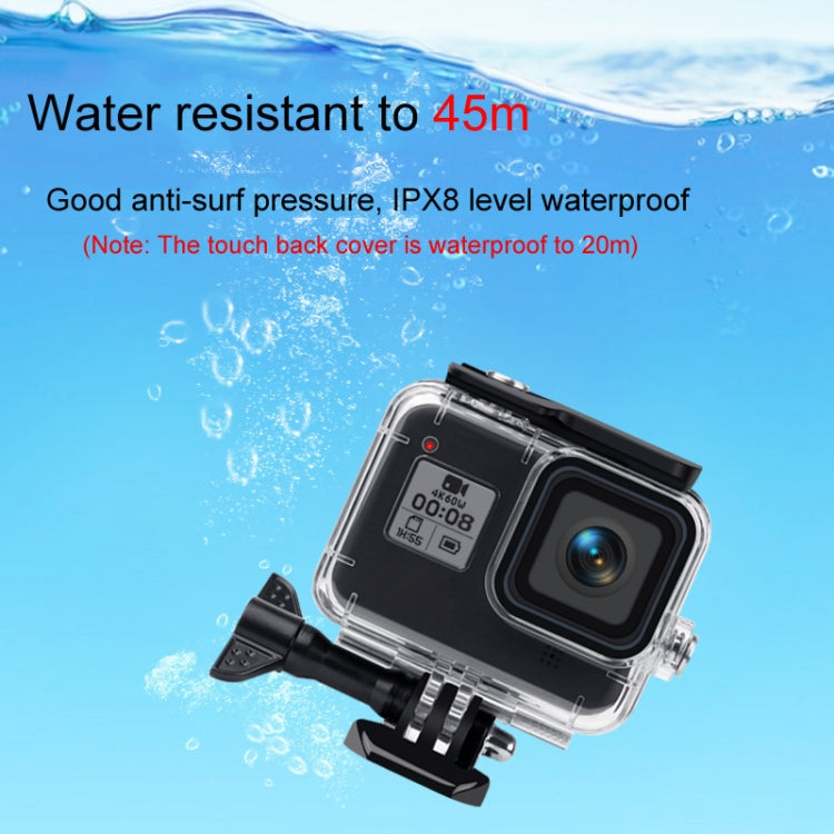 45m Waterproof Case + Touch Back Cover for GoPro HERO8 Black - Waterproof Cases by PMC TechLife | Online Shopping South Africa | PMC TechLife | Buy Now Pay Later Mobicred