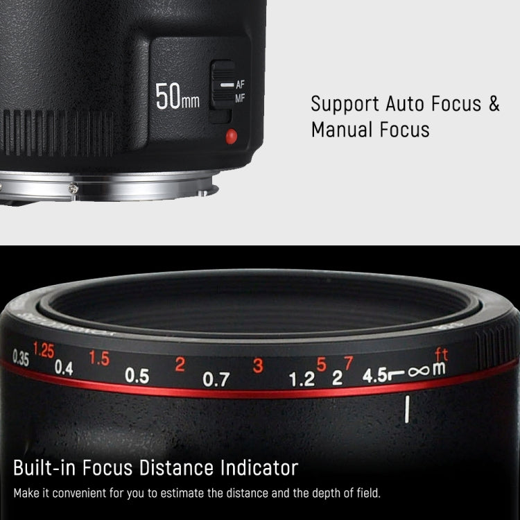 YONGNUO YN50MM F1.8C II F1.8 Auto Focus Lens for Canon EF Mount New Lens (Black) - free shipping - PMC TechLife - Order now!