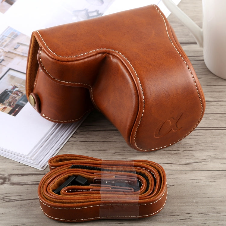 Full Body Camera PU Leather Case Bag with Strap for Sony A5100 (Brown) - free shipping - PMC TechLife - Order now!
