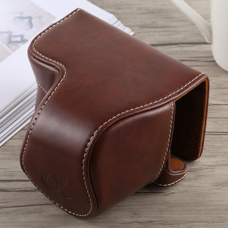 Full Body Camera PU Leather Case Bag with Strap for Sony A6300(Coffee) - free shipping - PMC TechLife - Order now!