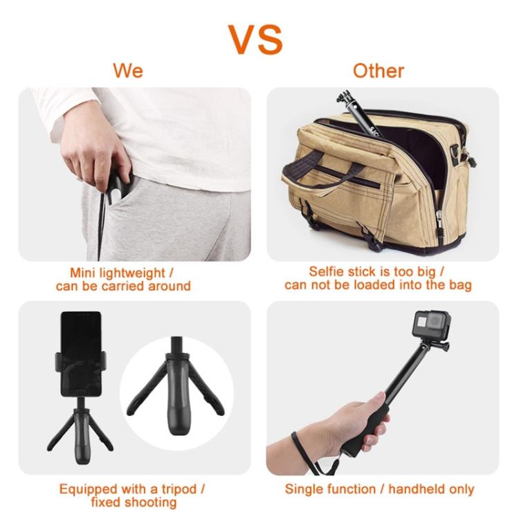 GP446 Multifunctional Mini Fixed Tripod for GoPro, Insta360, DJI and Other Action Cameras(Grey) - Holder by PMC TechLife | Online Shopping South Africa | PMC TechLife | Buy Now Pay Later Mobicred