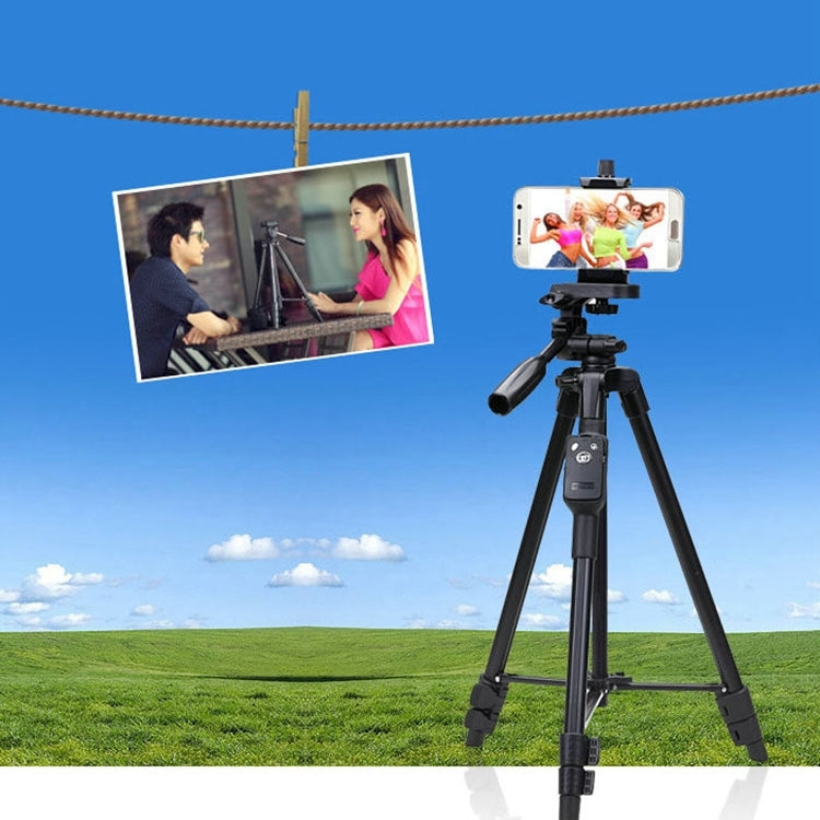 YUNTENG VCT-5208RM Aluminum Magnesium Alloy Leg Tripod Mount with Bluetooth Remote Control & Tripod Head & Phone Clamp for SLR Camera & Smartphones, Height: 125cm - free shipping - PMC TechLife - Order now!