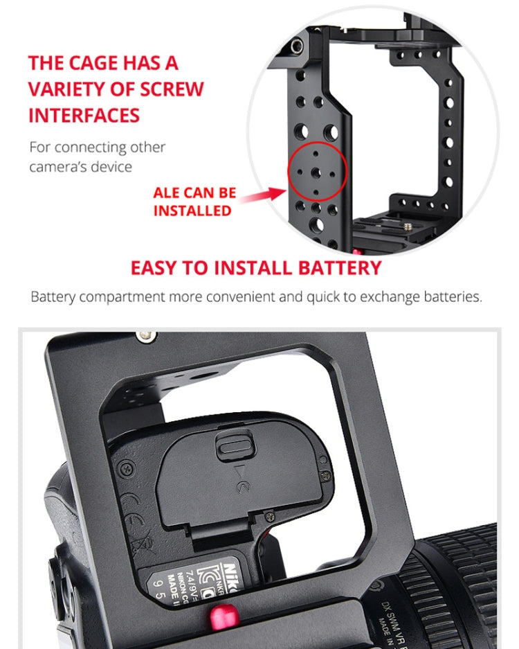 YELANGU C8 YLG0910 Handle Video Camera Cage Stabilizer(Black) - free shipping - PMC TechLife - Order now!