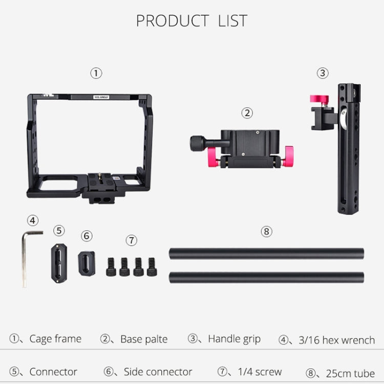 YELANGU C8 YLG0910 Handle Video Camera Cage Stabilizer(Black) - free shipping - PMC TechLife - Order now!