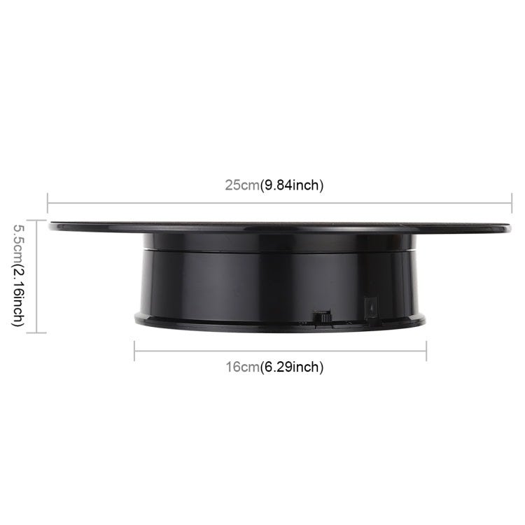 25cm 360 Degree Electric Rotating Turntable Display Stand Video Shooting Props Turntable for Photography, Load 3kg, Powered by Battery(White) - free shipping - PMc TechLife - Order now!