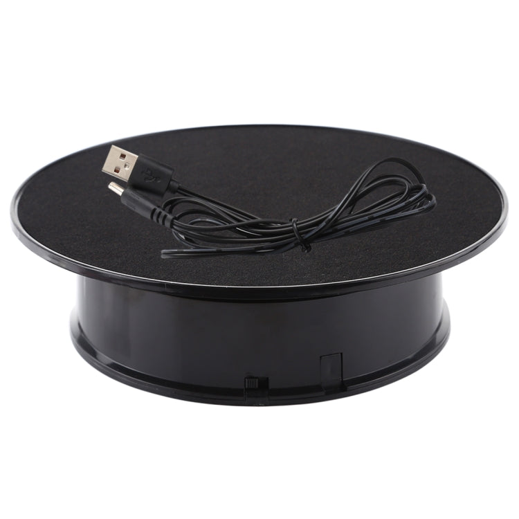 20cm 360 Degree Electric Rotating Turntable Display Stand Photography Video Shooting Props Turntable, Load 1.5kg, Powered by Battery & USB(Black) - free shipping - PMc TechLife - Order now!