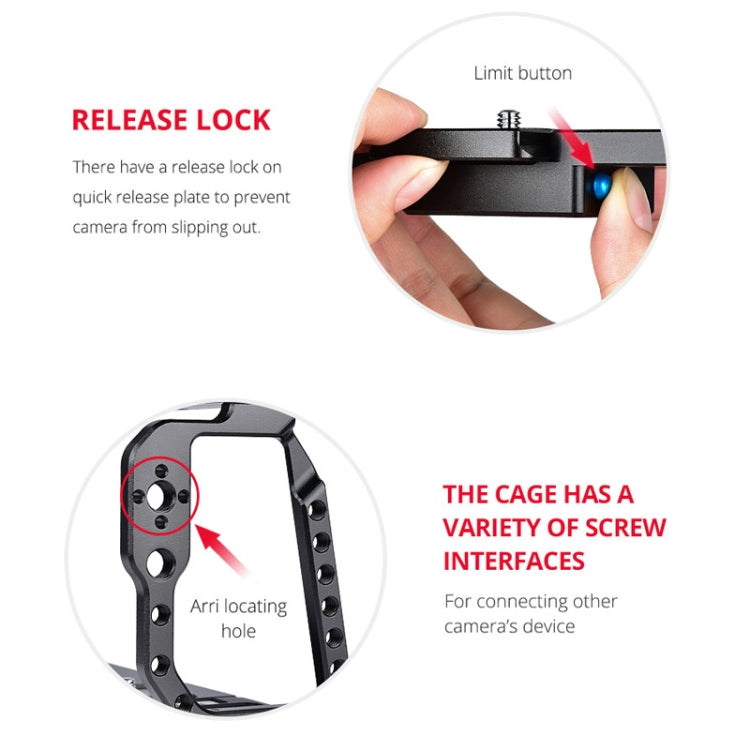 YELANGU C9 YLG0911A-A Video Camera Cage Stabilizer for DJI BMPCC 4K (Black) - Camera Cage by YELANGU | Online Shopping South Africa | PMC TechLife | Buy Now Pay Later Mobicred