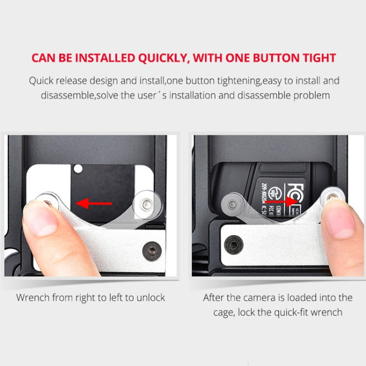 YELANGU C9 YLG0911A-A Video Camera Cage Stabilizer for DJI BMPCC 4K (Black) - Camera Cage by YELANGU | Online Shopping South Africa | PMC TechLife | Buy Now Pay Later Mobicred