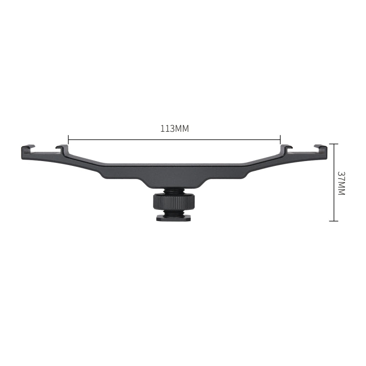 YELANGU YLG0702A Dual Cold Hot Shoe Mount Adapter Aluminum Alloy Extension Bracket (Black) - free shipping - PMC TechLife - Order now!