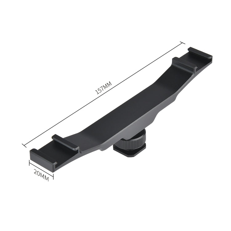 YELANGU YLG0702A Dual Cold Hot Shoe Mount Adapter Aluminum Alloy Extension Bracket (Black) - free shipping - PMC TechLife - Order now!