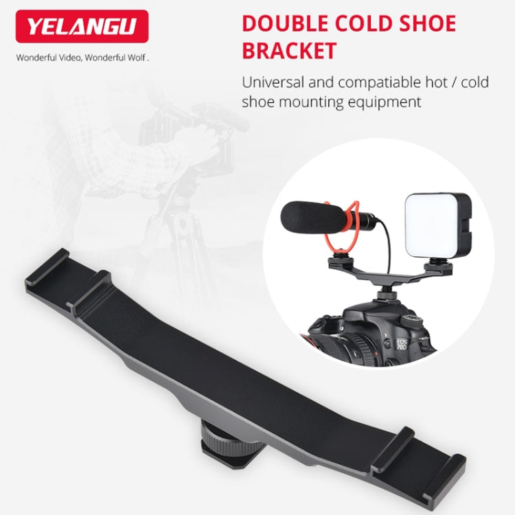 YELANGU YLG0702A Dual Cold Hot Shoe Mount Adapter Aluminum Alloy Extension Bracket (Black) - free shipping - PMC TechLife - Order now!