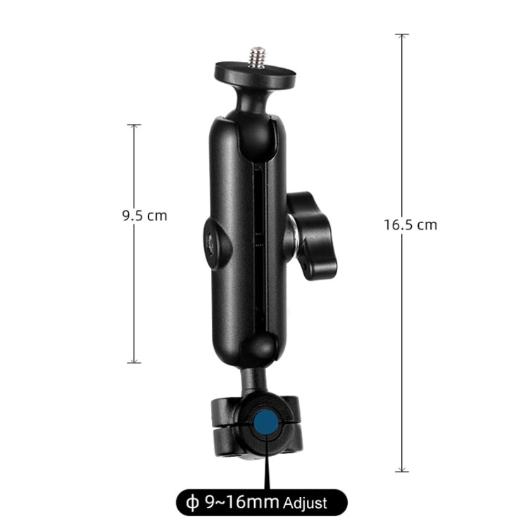 9cm Connecting Rod 20mm Ball Head Motorcycle Rearview Mirror Fixed Mount Holder with Tripod Adapter & Screw for GoPro, Insta360, DJI and Other Action Cameras(Black) - Bicycle Handlebar Mount by PMC TechLife | Online Shopping South Africa | PMC TechLife | Buy Now Pay Later Mobicred