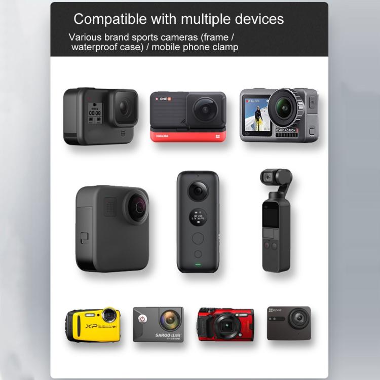 9cm Connecting Rod 20mm Ball Head Motorcycle Rearview Mirror Fixed Mount Holder with Tripod Adapter & Screw for GoPro, Insta360, DJI and Other Action Cameras(Black) - Bicycle Handlebar Mount by PMC TechLife | Online Shopping South Africa | PMC TechLife | Buy Now Pay Later Mobicred