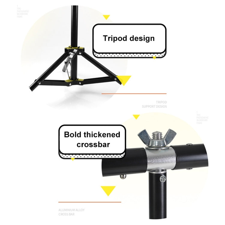 150x200cm T-Shape Photo Studio Background Support Stand Backdrop Crossbar Bracket Kit with Clips, No Backdrop - free shipping - PMC TechLife - Order now!