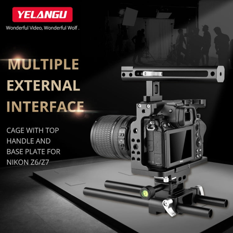 YELANGU C15 YLG0711A Video Camera Cage Stabilizer with Handle & Rail Rod for Nikon Z6 / Z7(Black) - free shipping - PMC TechLife - Order now!