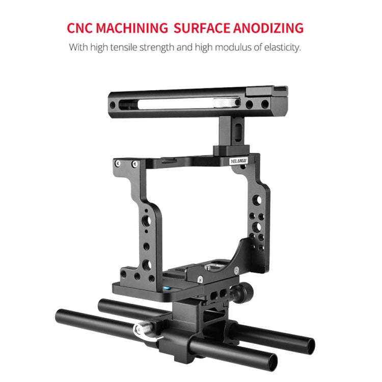 YELANGU C15 YLG0711A Video Camera Cage Stabilizer with Handle & Rail Rod for Nikon Z6 / Z7(Black) - free shipping - PMC TechLife - Order now!