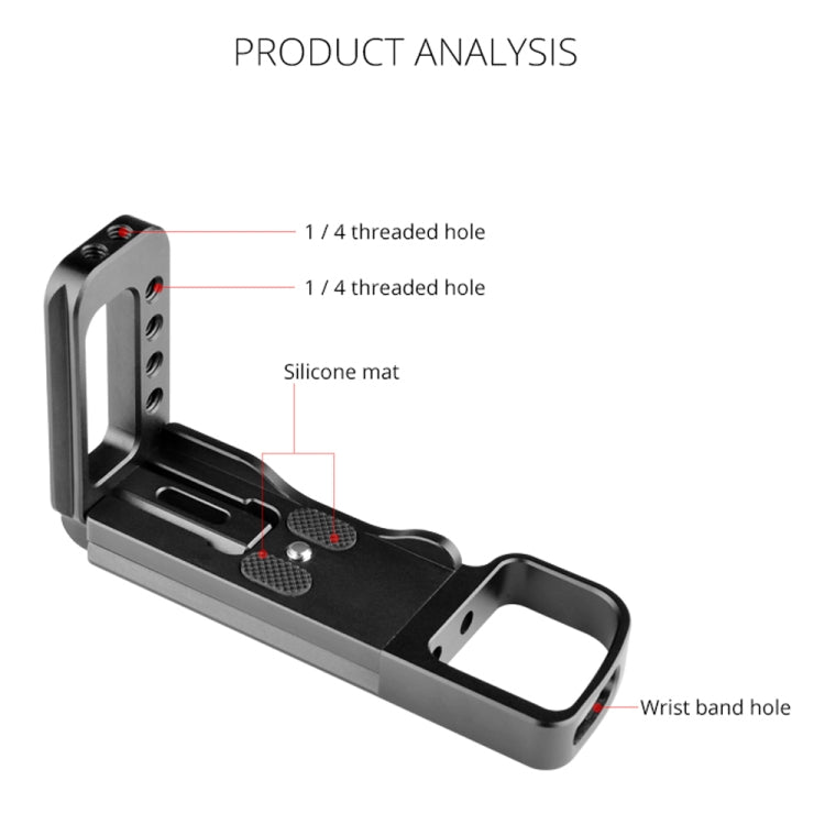 YELANGU YLG0715A 1/4 inch Vertical Shoot Quick Release L Plate Bracket Base Holder for Sony A6300 / A6000 / A6100 / A6400 / A6500 (Black) - free shipping - PMC TechLife - Order now!