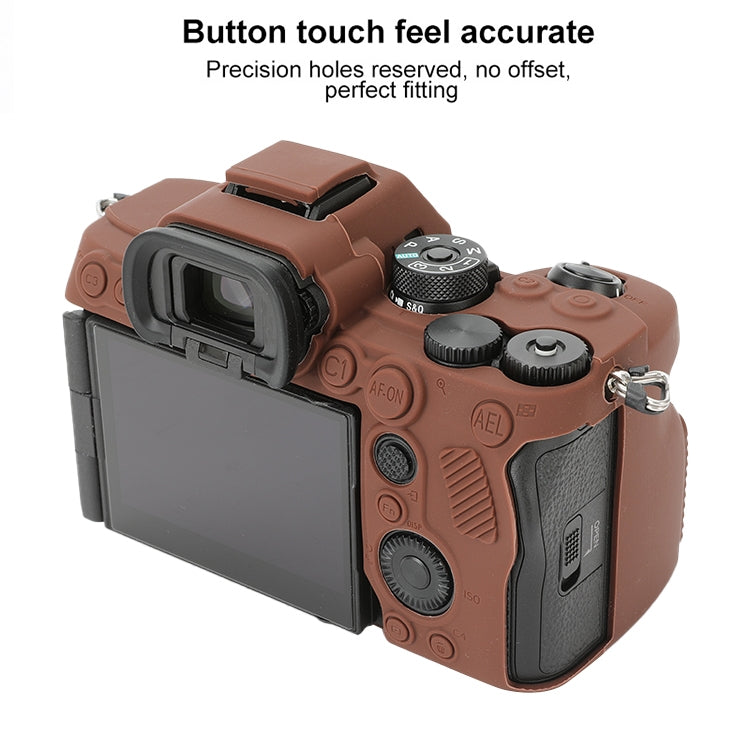 For Sony ILCE-7RM5 / Alpha 7R V Soft Silicone Protective Case (Coffee) - Protective Case by PMC TechLife | Online Shopping South Africa | PMC TechLife | Buy Now Pay Later Mobicred