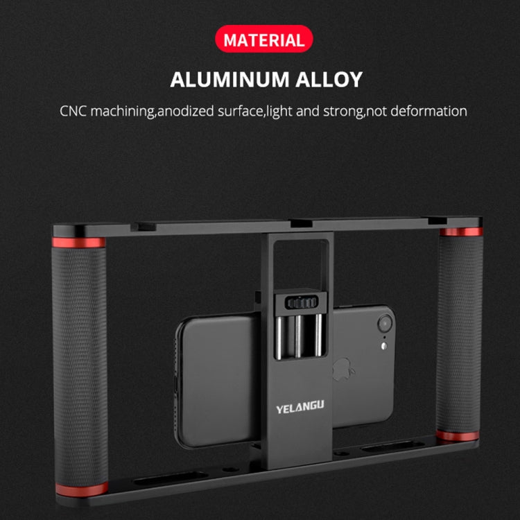 YELANGU PC05 YLG0909B Vlogging Live Broadcast Smartphone Metal Cage Video Rig Filmmaking Recording Handle Stabilizer Bracket for iPhone, Galaxy, Huawei, Xiaomi, HTC, LG, Google, and Other Smartphones(Black) - free shipping - PMC Jewellery - Order now!