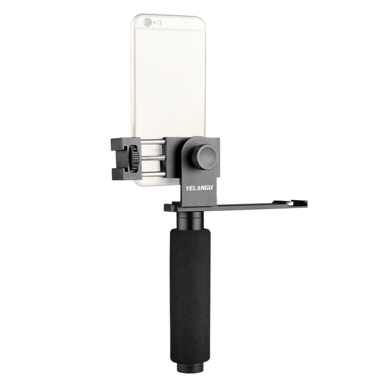 YELANGU PC08 YLG0117A Handheld Grip Holder Bracket with Mobile Phone Metal Clamp (Black) - free shipping - PMC TechLife - Order now!