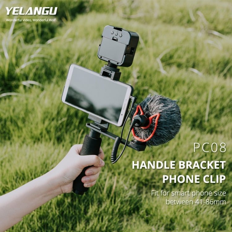 YELANGU PC08 YLG0117A Handheld Grip Holder Bracket with Mobile Phone Metal Clamp (Black) - free shipping - PMC TechLife - Order now!