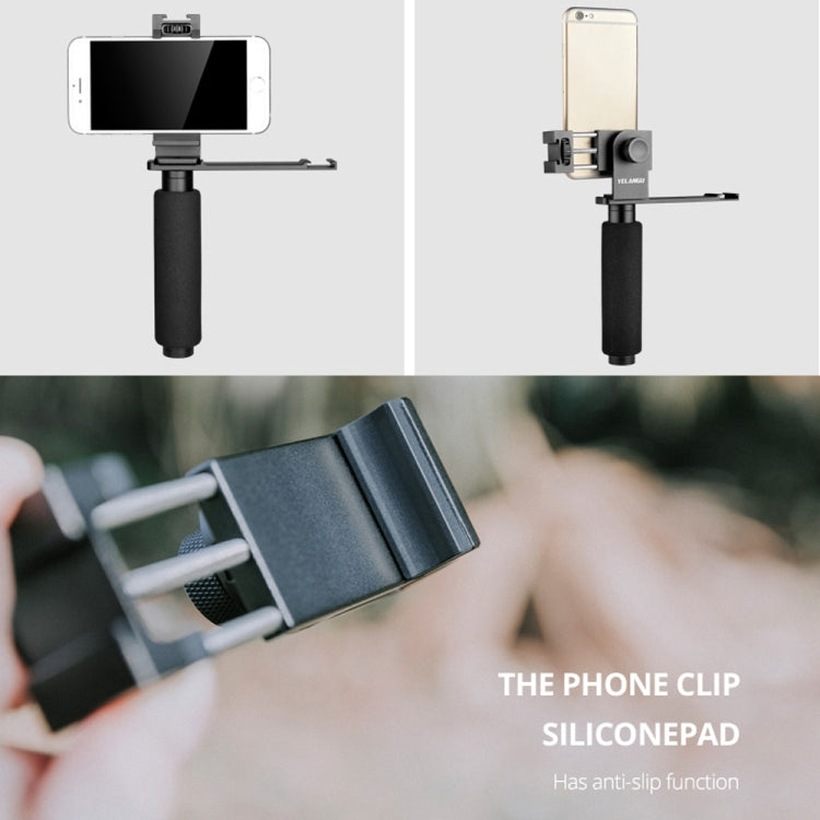 YELANGU PC08 YLG0117A Handheld Grip Holder Bracket with Mobile Phone Metal Clamp (Black) - free shipping - PMC TechLife - Order now!