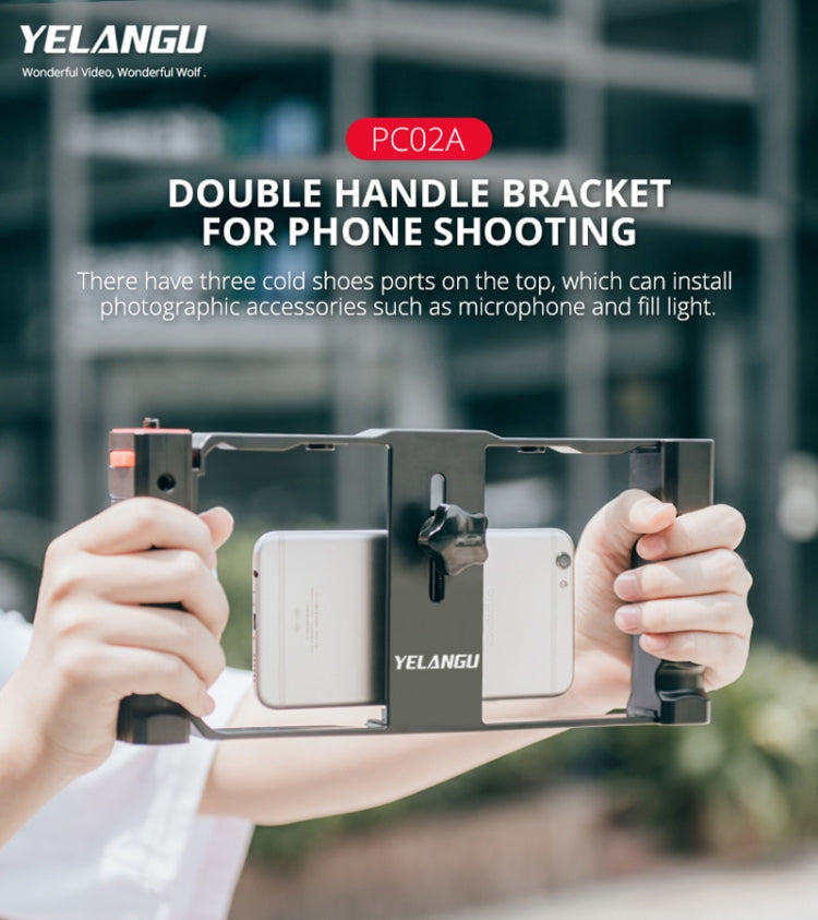 YELANGU PC02A Vlogging Live Broadcast Plastic Cage Video Rig Filmmaking Stabilizer Bracket for iPhone, Galaxy, Huawei, Xiaomi, HTC, LG, Google, and Other Smartphones(Black) - free shipping - PMC Jewellery - Order now!