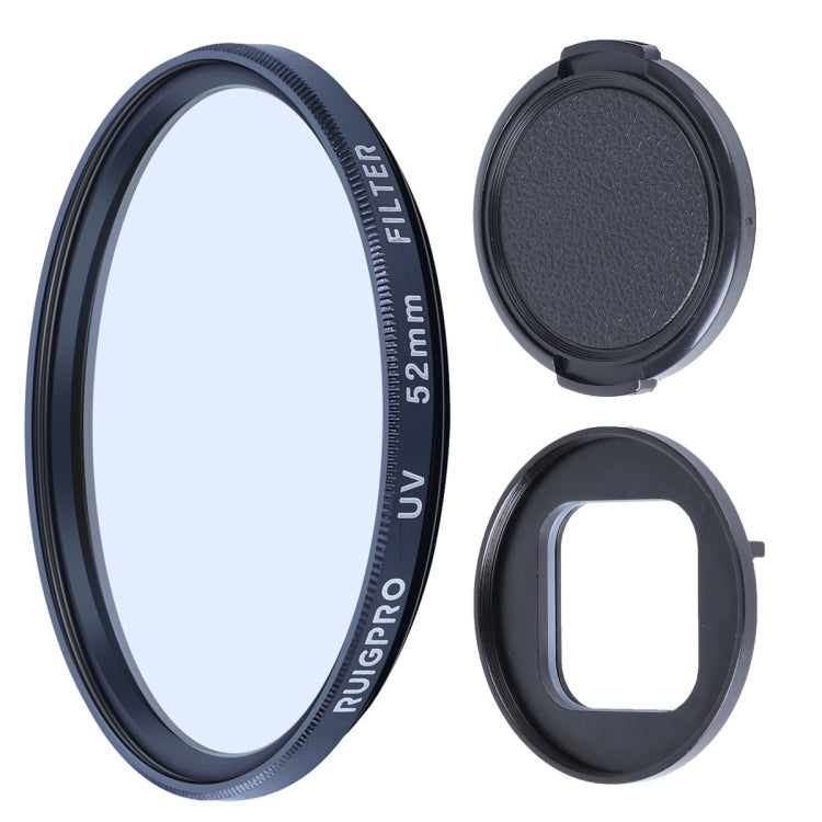 RUIGPRO for GoPro HERO10 Black / HERO9 Black Professional 52mm UV Lens Filter with Filter Adapter Ring & Lens Cap - free shipping - PMC TechLife - Order now!