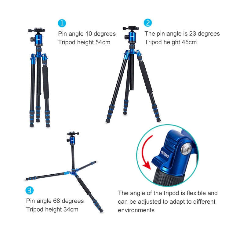 TRIOPO Oubao A-688 Adjustable Portable  Aluminum Alloy Tripod with Ball Head for SLR Camera - free shipping - PMC TechLife - Order now!