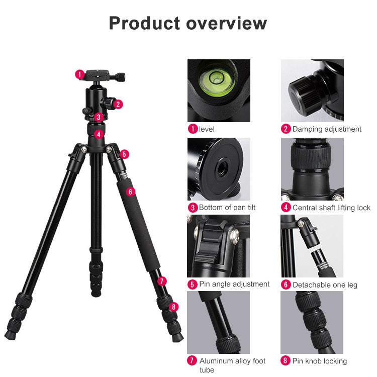 TRIOPO Oubao TA300 Adjustable Portable Aluminum Alloy Tripod with Ball Head for SLR Camera - free shipping - PMC TechLife - Order now!