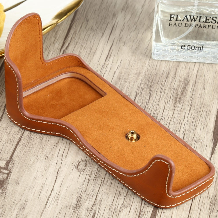 1/4 inch Thread PU Leather Camera Half Case Base for Canon EOS 77D / 800D(Brown) - free shipping - PMC TechLife - Order now!