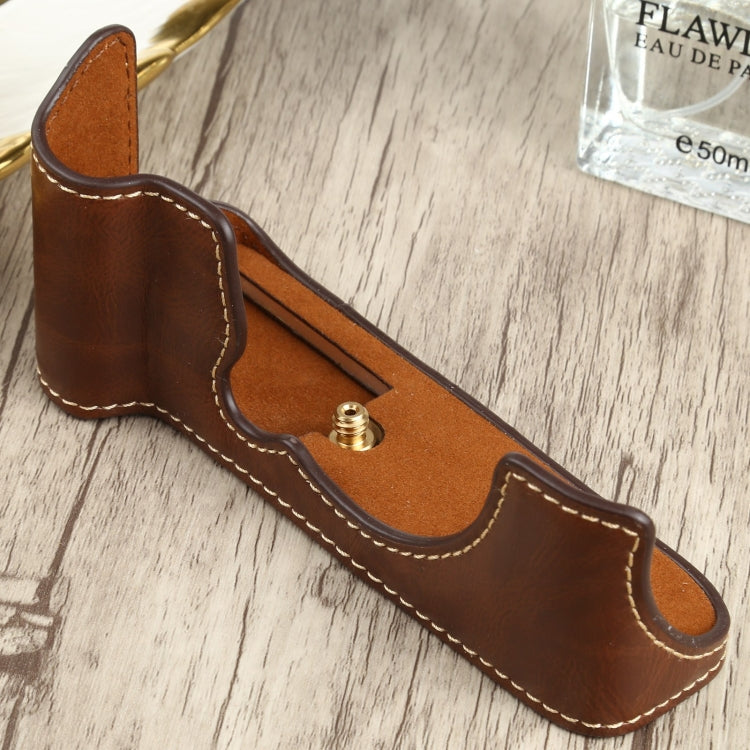 1/4 inch Thread PU Leather Camera Half Case Base for FUJIFILM XT200 (Coffee) - free shipping - PMC TechLife - Order now!