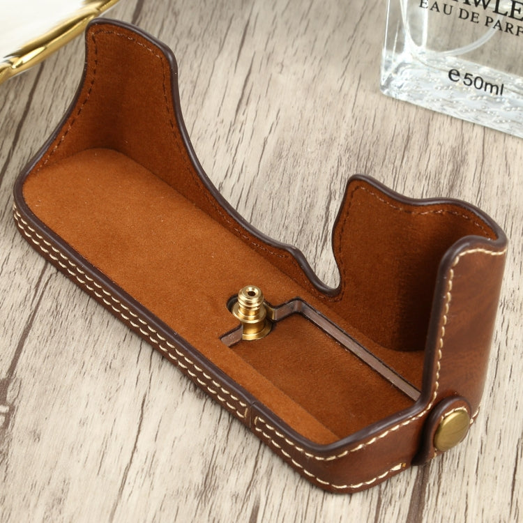 1/4 inch Thread PU Leather Camera Half Case Base for FUJIFILM XT200 (Coffee) - free shipping - PMC TechLife - Order now!