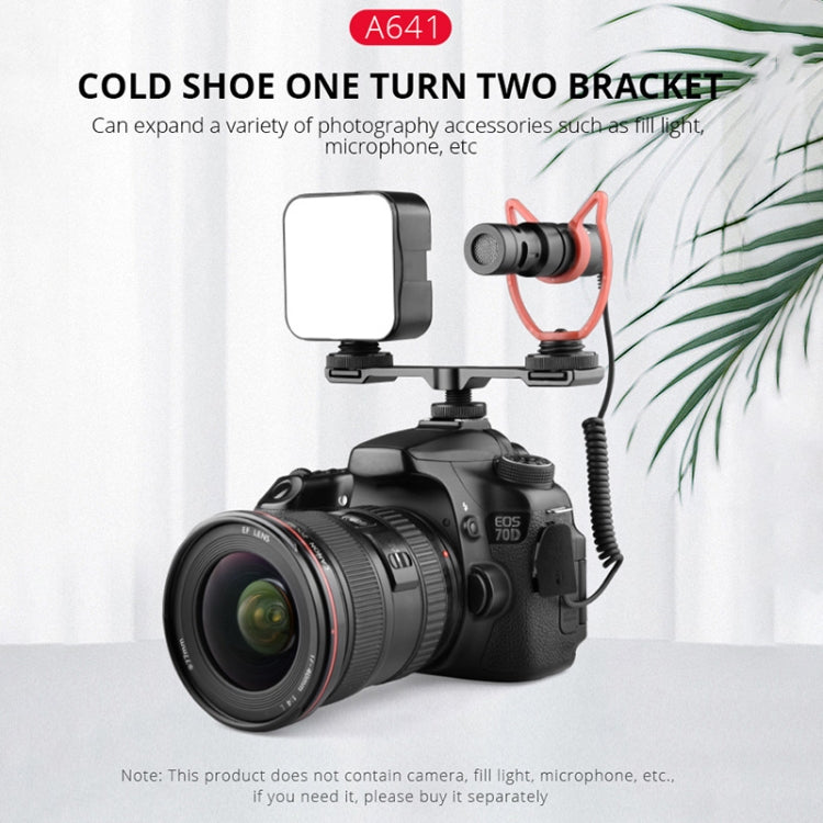 YELANGU A641 Cold Shoe to Dual Cold Shoe Mount Adapter Aluminum Alloy Extension Bracket (Black) - free shipping - PMC TechLife - Order now!