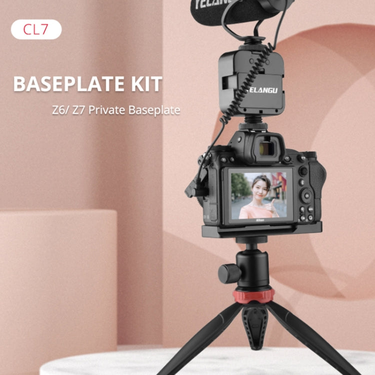 YELANGU CL7 Camera Expansion Board Base L Plate for Nikon Z6 / Z7(Black) - L-Bracket by YELANGU | Online Shopping South Africa | PMC TechLife | Buy Now Pay Later Mobicred