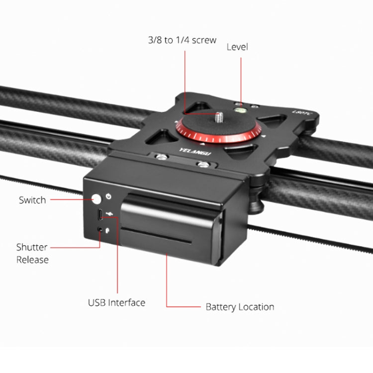YELANGU L80TC 80cm Electrical Slide Rail Track with 2.4GHz Remote Control for SLR Cameras / Video Cameras (Black) - free shipping - PMC TechLife - Order now!