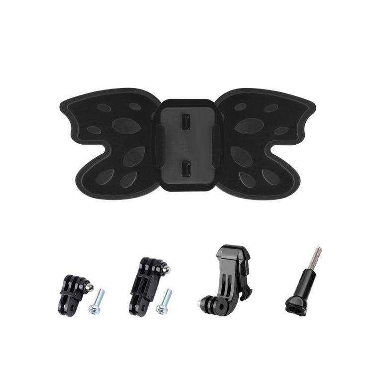 Butterfly Helmet Mount Adapter with 3-Way Pivot Arm & J-Hook Buckle & Long Screw for GoPro, Insta360, DJI and Other Action Cameras (Black) - Helmet Mount by PMC TechLife | Online Shopping South Africa | PMC TechLife | Buy Now Pay Later Mobicred
