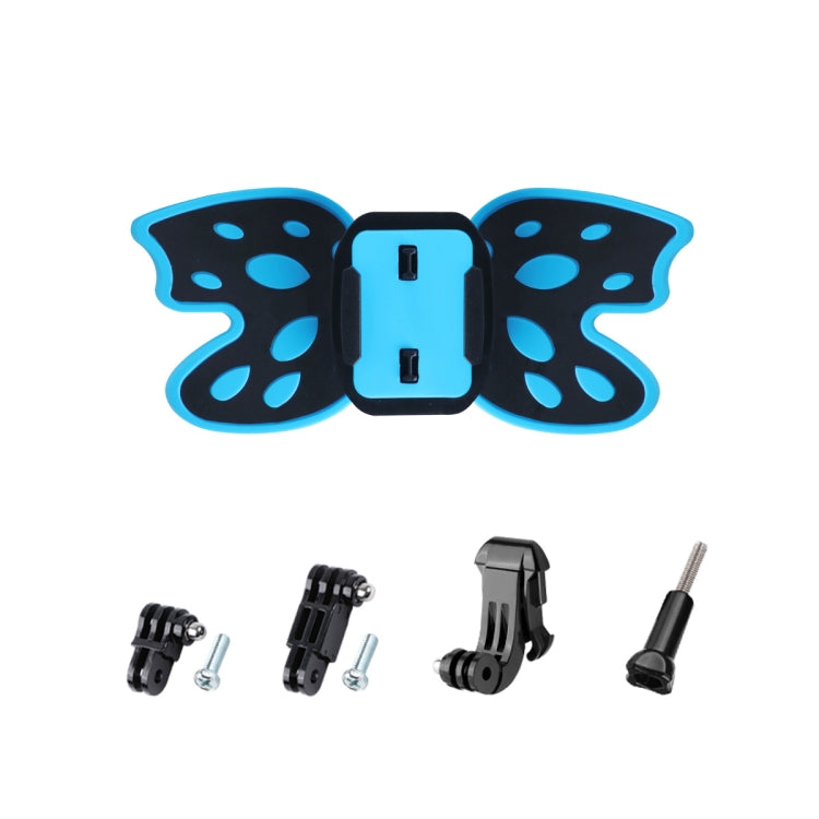 Butterfly Helmet Mount Adapter with 3-Way Pivot Arm & J-Hook Buckle & Long Screw for GoPro, Insta360, DJI and Other Action Cameras (Blue) - Helmet Mount by PMC TechLife | Online Shopping South Africa | PMC TechLife | Buy Now Pay Later Mobicred
