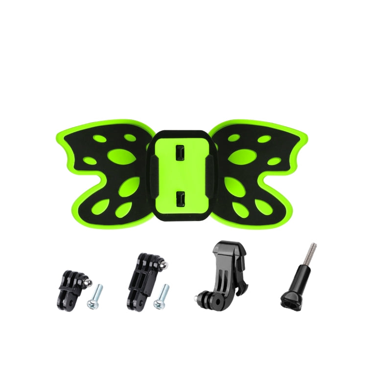 Butterfly Helmet Mount Adapter with 3-Way Pivot Arm & J-Hook Buckle & Long Screw for GoPro, Insta360, DJI and Other Action Cameras (Fluorescent Green) - Helmet Mount by PMC TechLife | Online Shopping South Africa | PMC TechLife | Buy Now Pay Later Mobicred