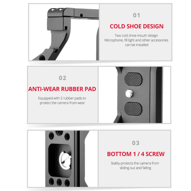 YELANGU C24 Video Camera Cage Stabilizer for Sony Alpha 7C / A7C / ILCE-7C (Black) - free shipping - PMC TechLife - Order now!