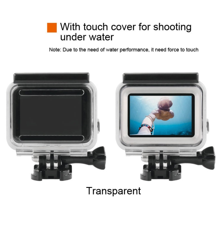45m Waterproof Housing Protective Case + Touch Screen Back Cover for GoPro NEW HERO /HERO6 /5, with Buckle Basic Mount & Screw, No Need to Remove Lens (Transparent) - Waterproof Cases by PMC TechLife | Online Shopping South Africa | PMC TechLife | Buy Now Pay Later Mobicred