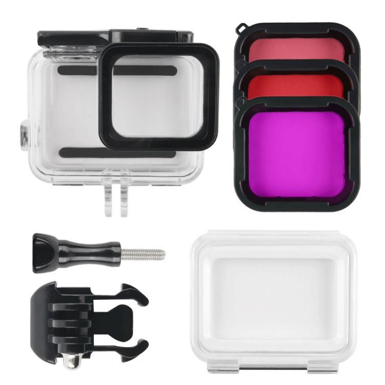 45m Waterproof Housing Protective Case + Touch Screen Back Cover for GoPro NEW HERO /HERO6 /5, with Buckle Basic Mount & Screw & (Purple, Red, Pink) Filters, No Need to Remove Lens (Transparent) - Waterproof Cases by PMC TechLife | Online Shopping South Africa | PMC TechLife | Buy Now Pay Later Mobicred